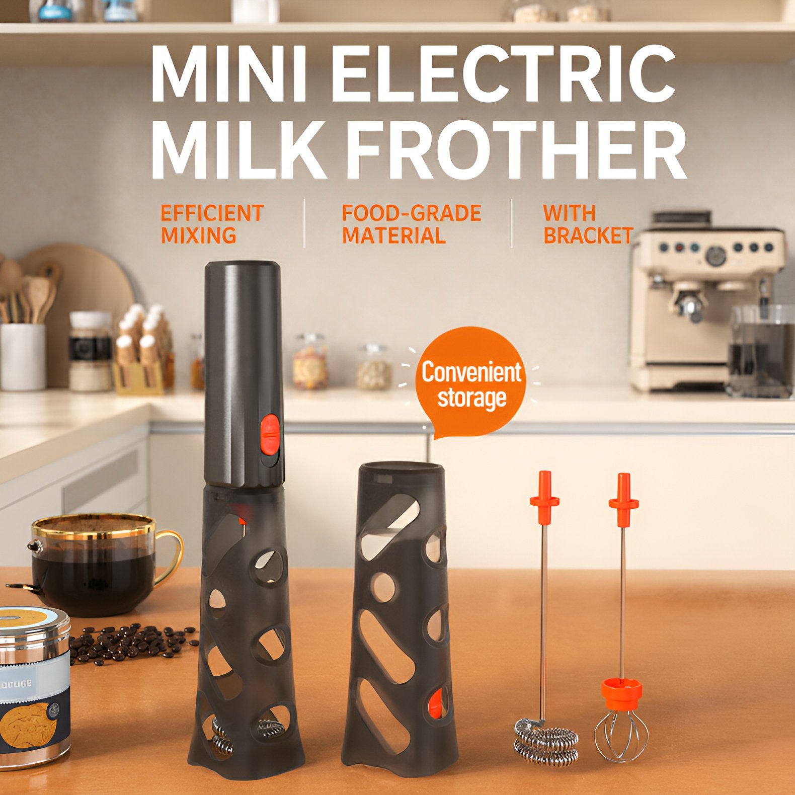 New electric coffee frother/milk frother/stirrer for home use, hands-free milk frother/stirrer.