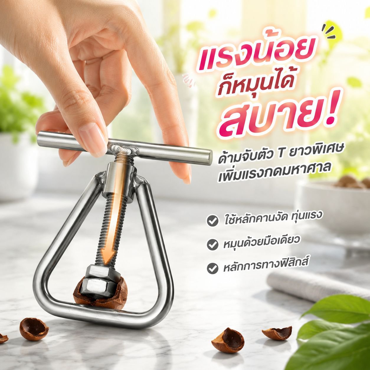 ที่หนีบวอลนัทอเนกประสงค์ ที่เปิดผลไม้สด