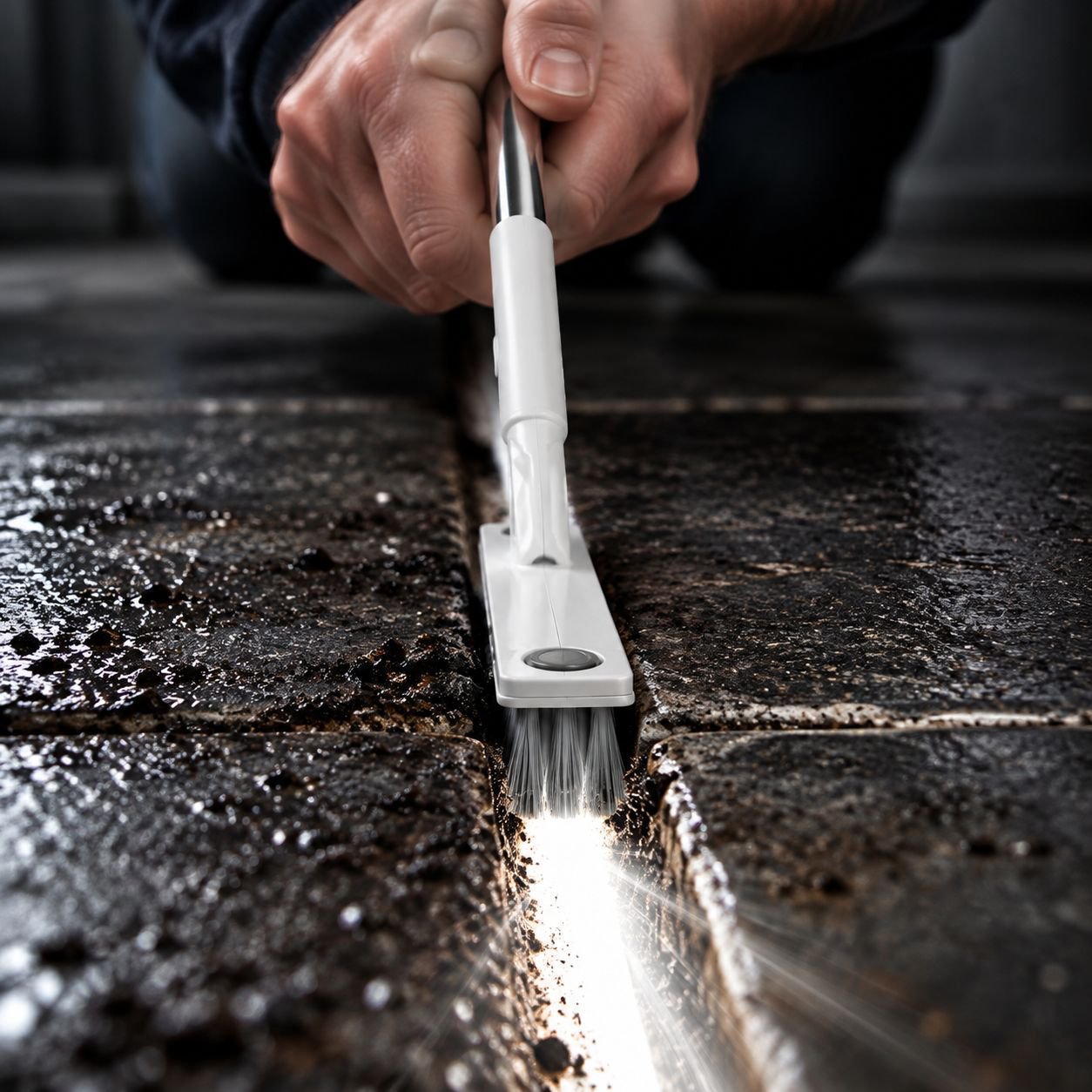 Long handle crevice brush for Bathroom floor
