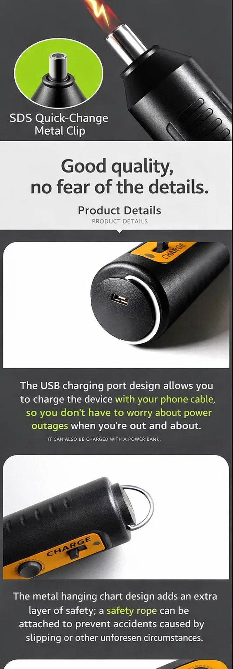 Kit de herramientas eléctricas para mantenimiento del hogar