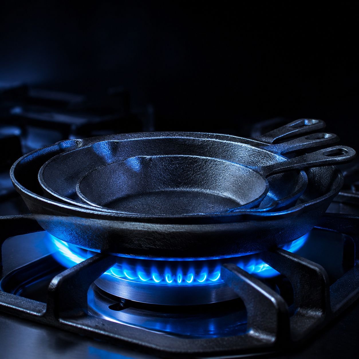 Durable physical non-stick cast iron frying pan