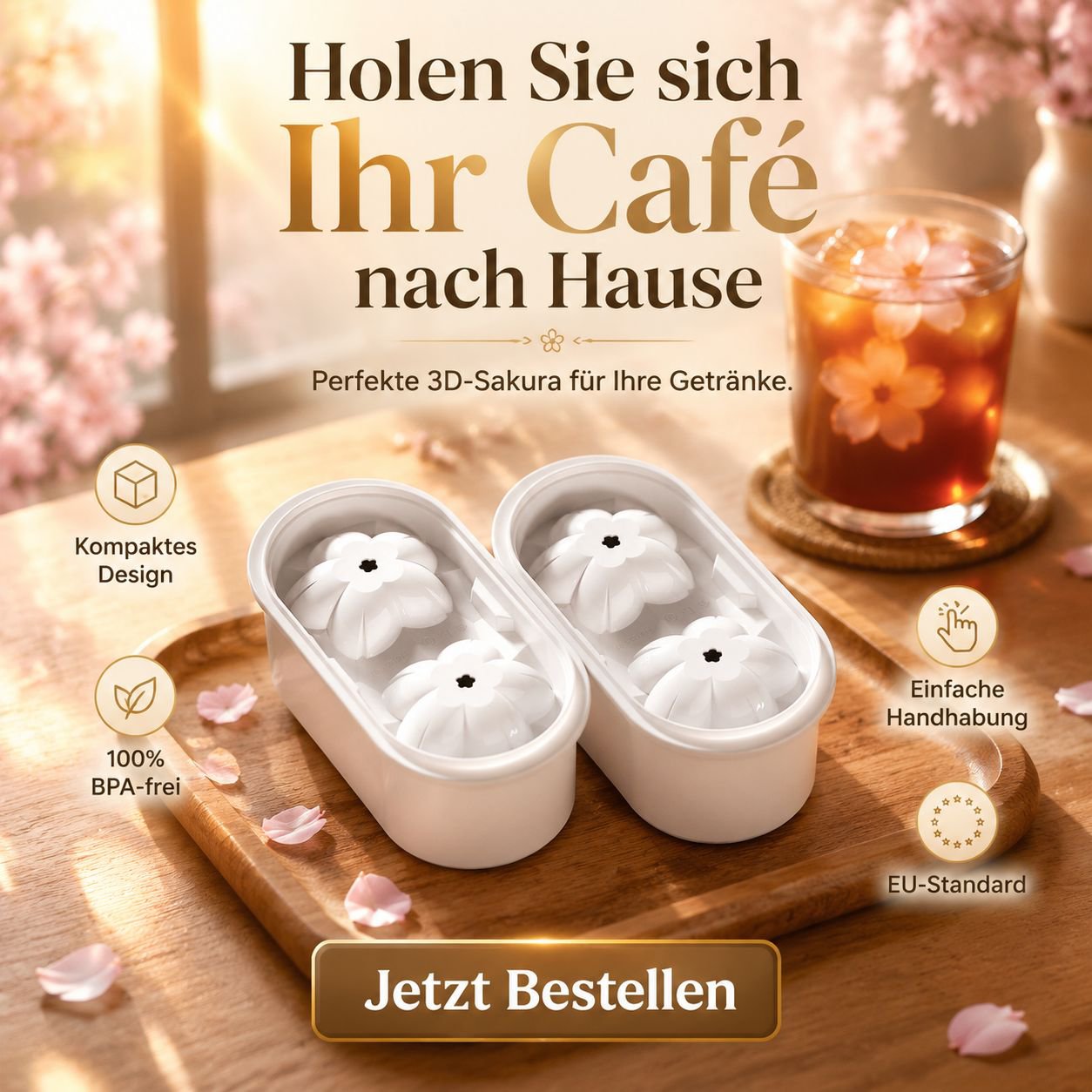 Haushalts-Sakura-Eiswürfelschale Kreative DIY-Eiswürfelform