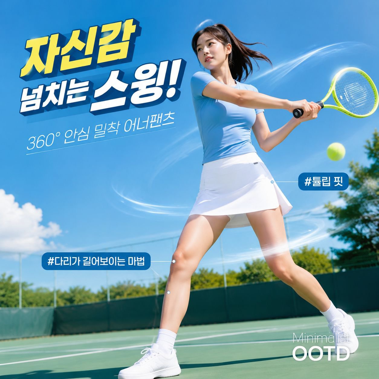 여성 스포츠 미니스커트 하이웨이스트 슬림핏