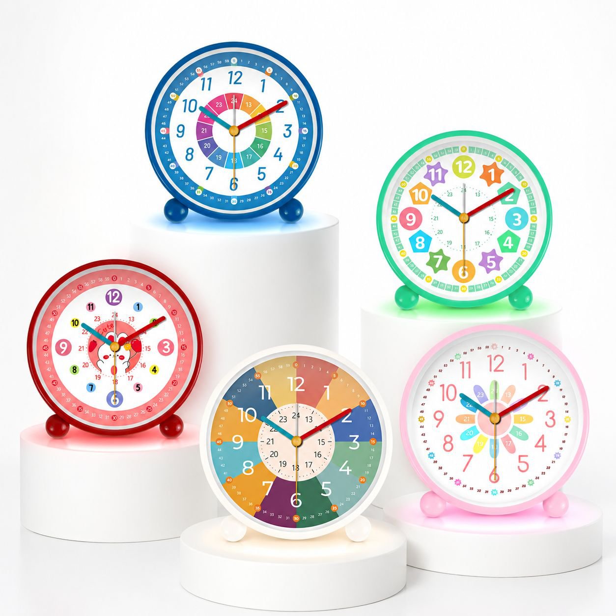 Mini alarm clock for children, early education, cute design, simple cartoon style, perfect for livin