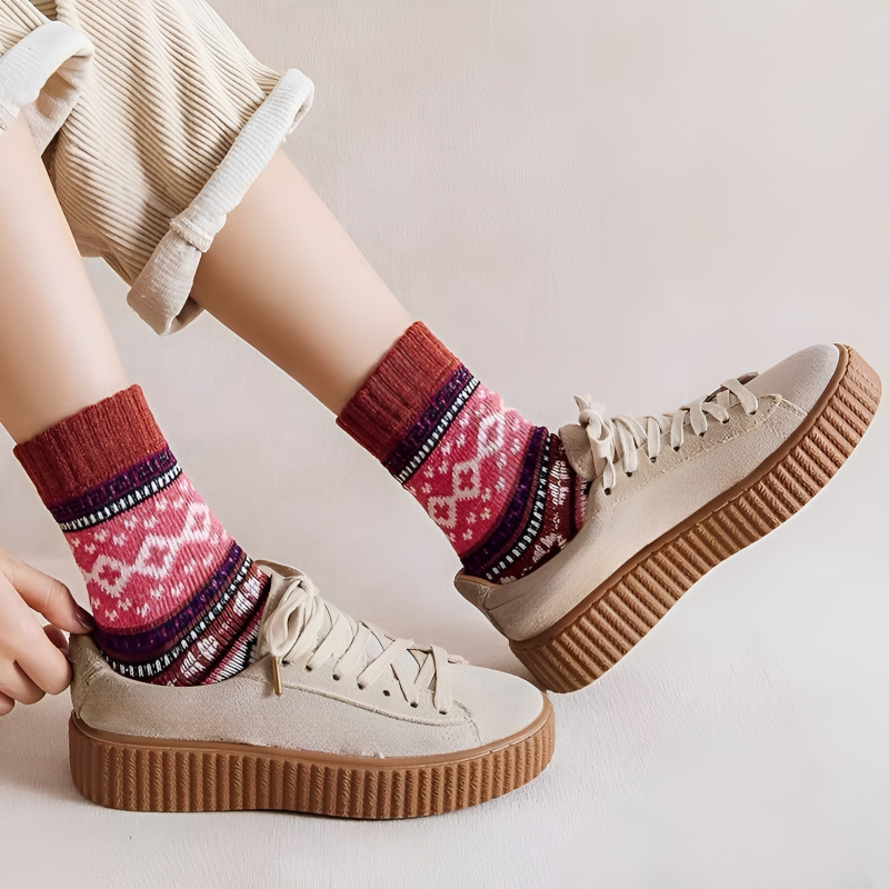 Pletené vlněné ponožky