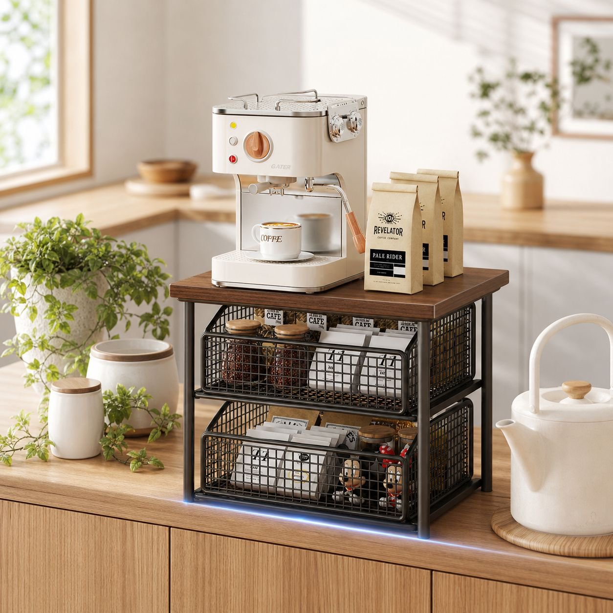 キッチンで使用する収納ラックのイメージ
