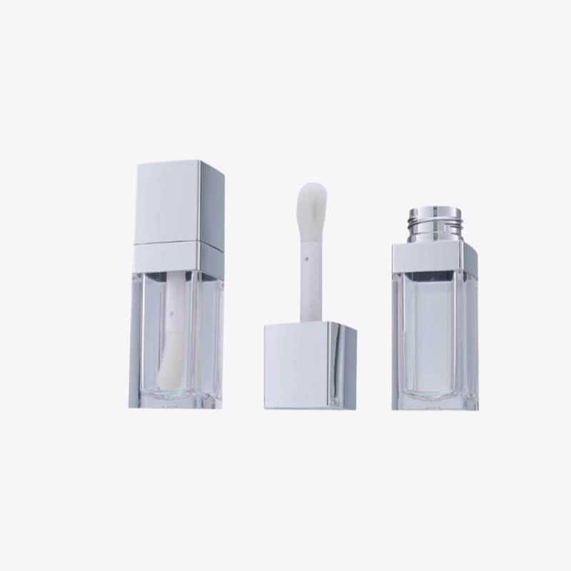 Premium silver lip glaze tube with big applicator wand