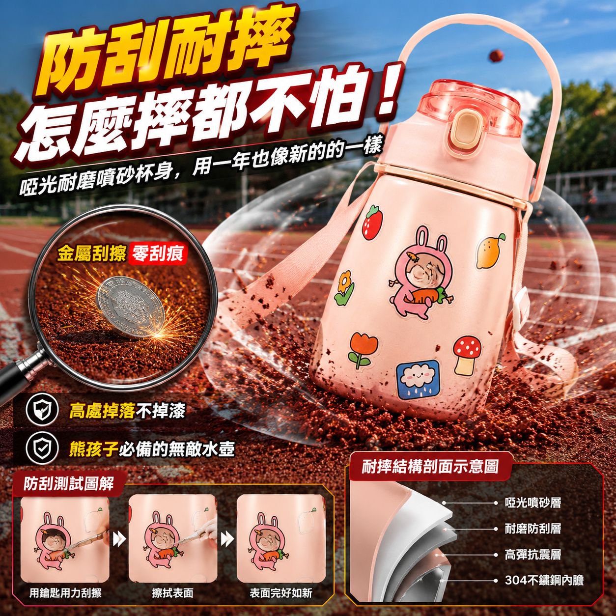 可愛大肚水壺，兒童專用便攜學生水杯
