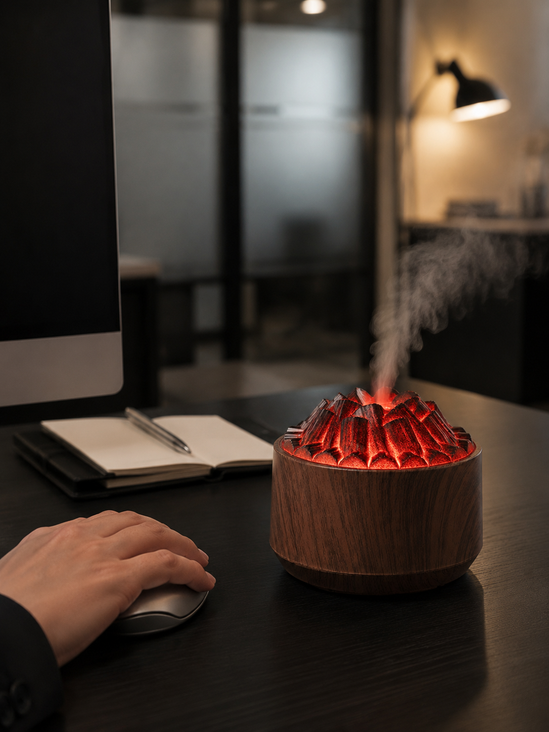 Compact USB-powered aroma diffuser in bedroom