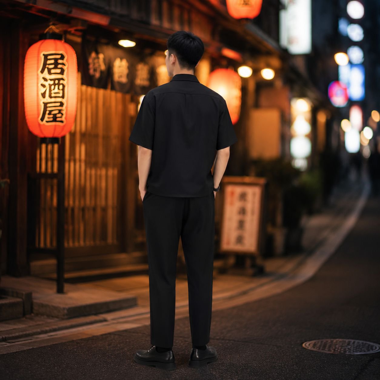 メンズアイスシルク通気カジュアルスーツ