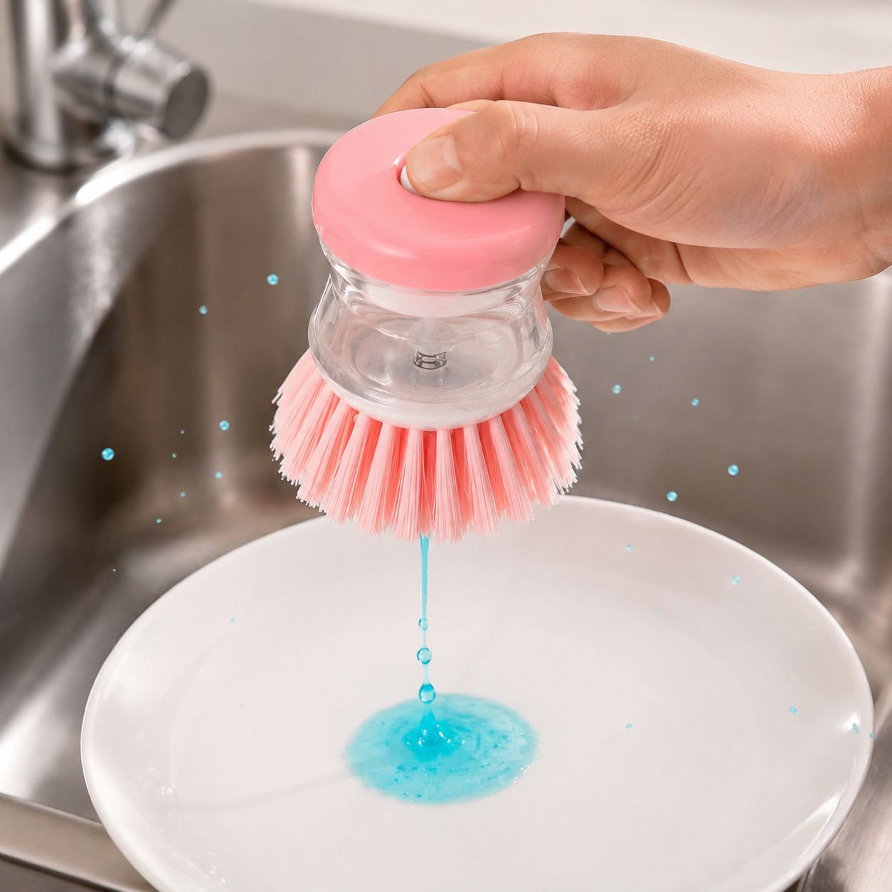 Easy storage solution for kitchen brush