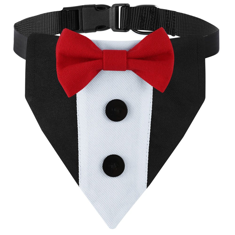 Pet Drool Bib Large Dog Bow Tie Triangular Bandana