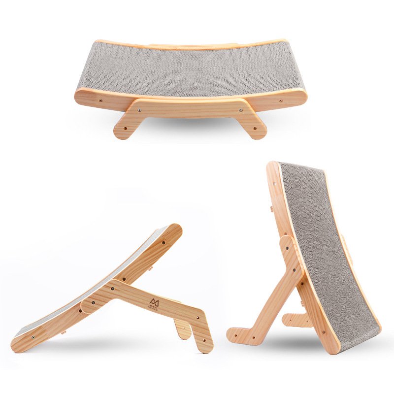 Three in one vertical deformable cat scratching board bed