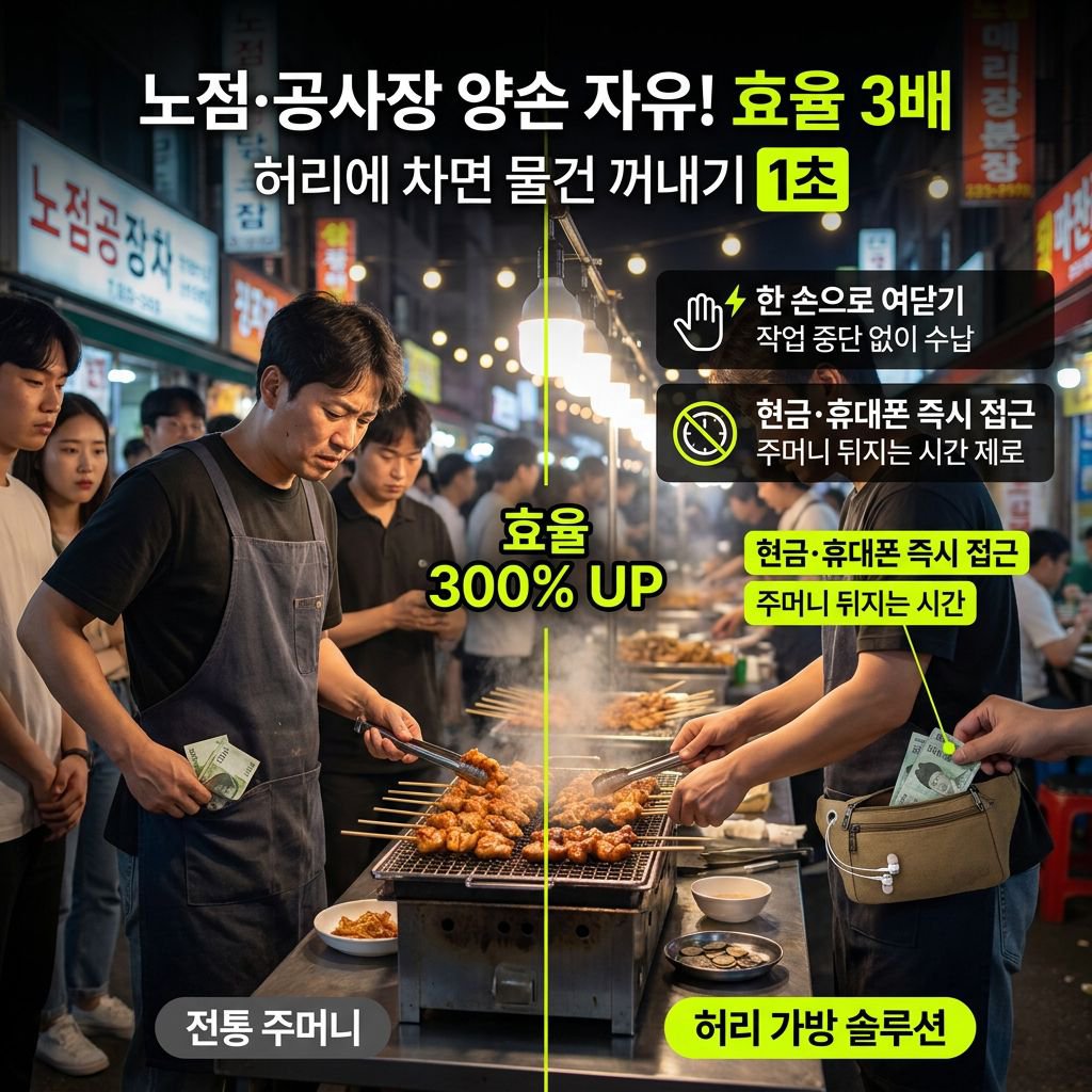 아웃도어 스포츠 남성 캔버스 허리 가방, 러닝, 등산, 공사장, 노점용
