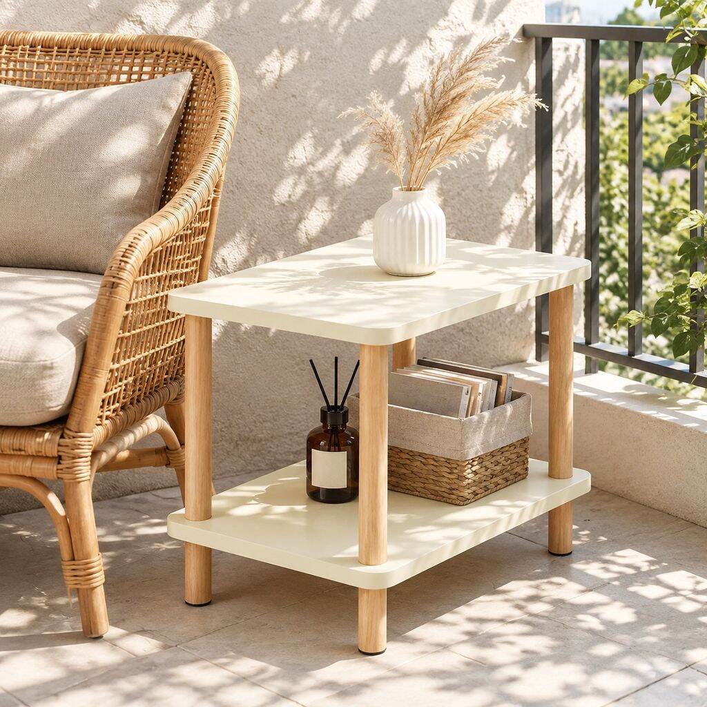 Table minimaliste à deux niveaux
