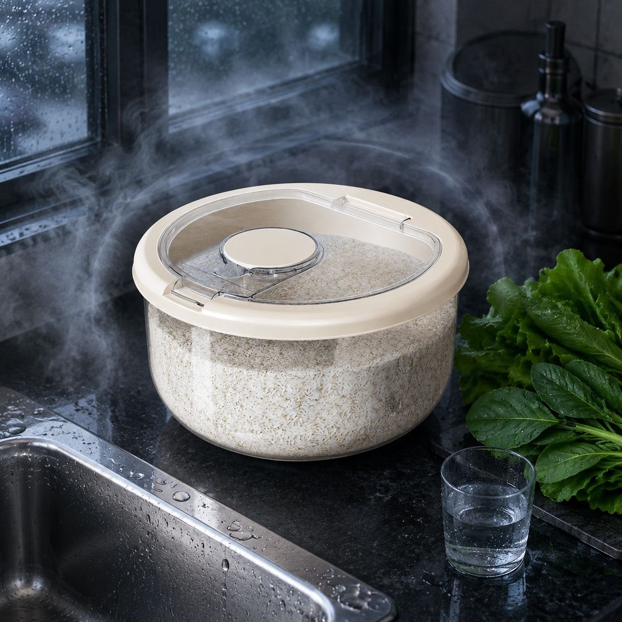 Insect-proof and moisture-proof food storage container close-up