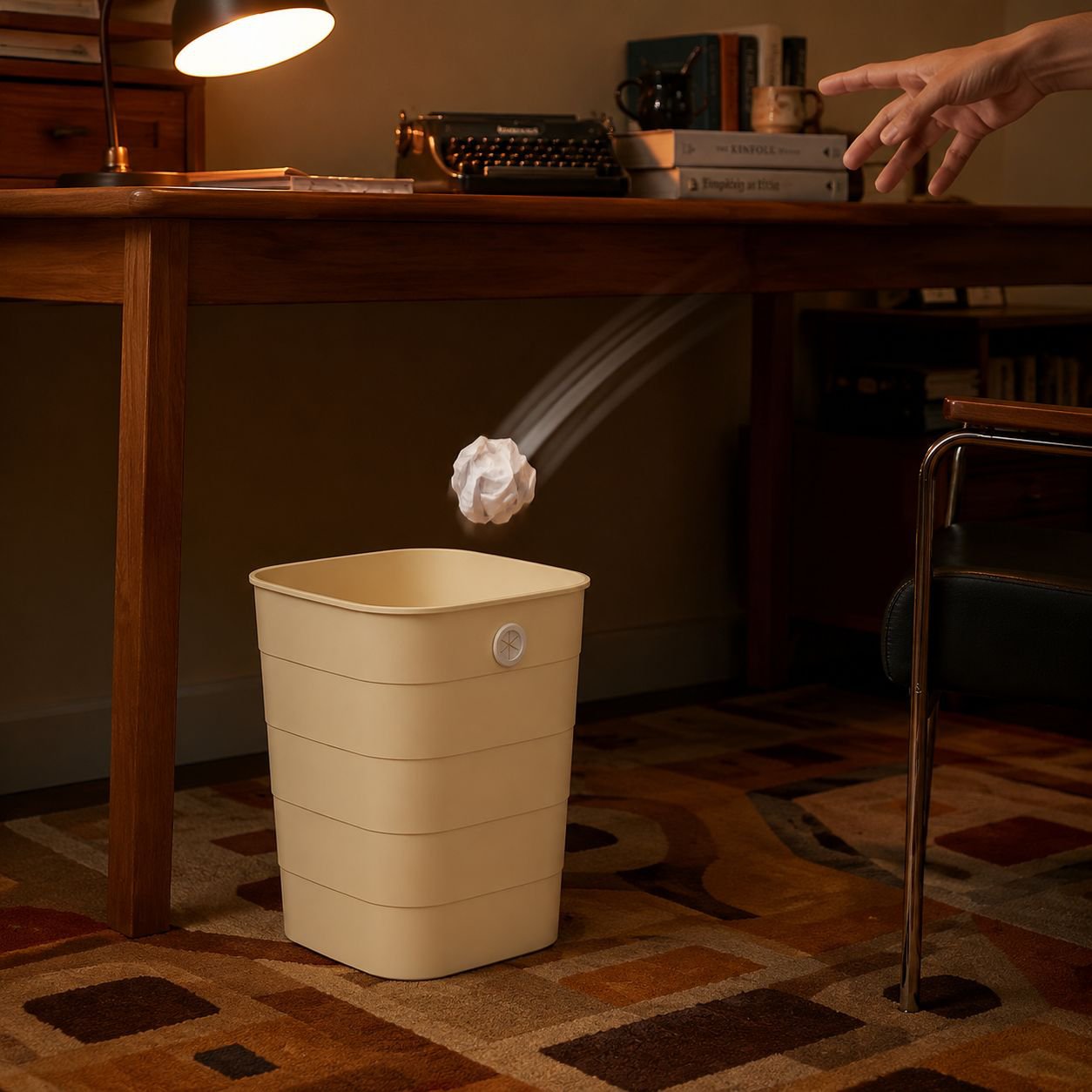 Premium Cream Style Large Capacity Household Trash Can