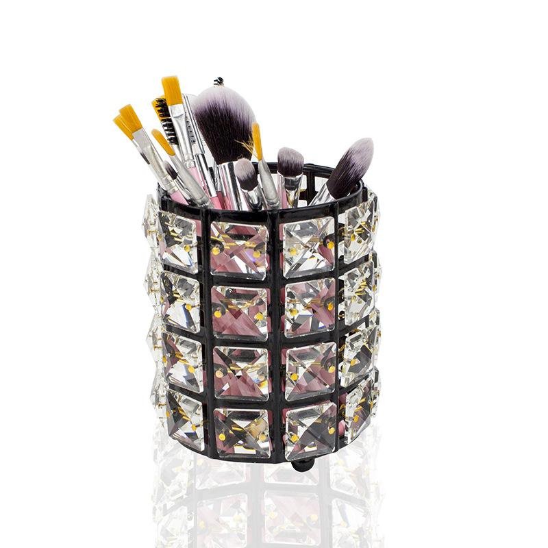 Hot sale crystal pen holder round desktop storage makeup brush holder makeup brush storage pen holde