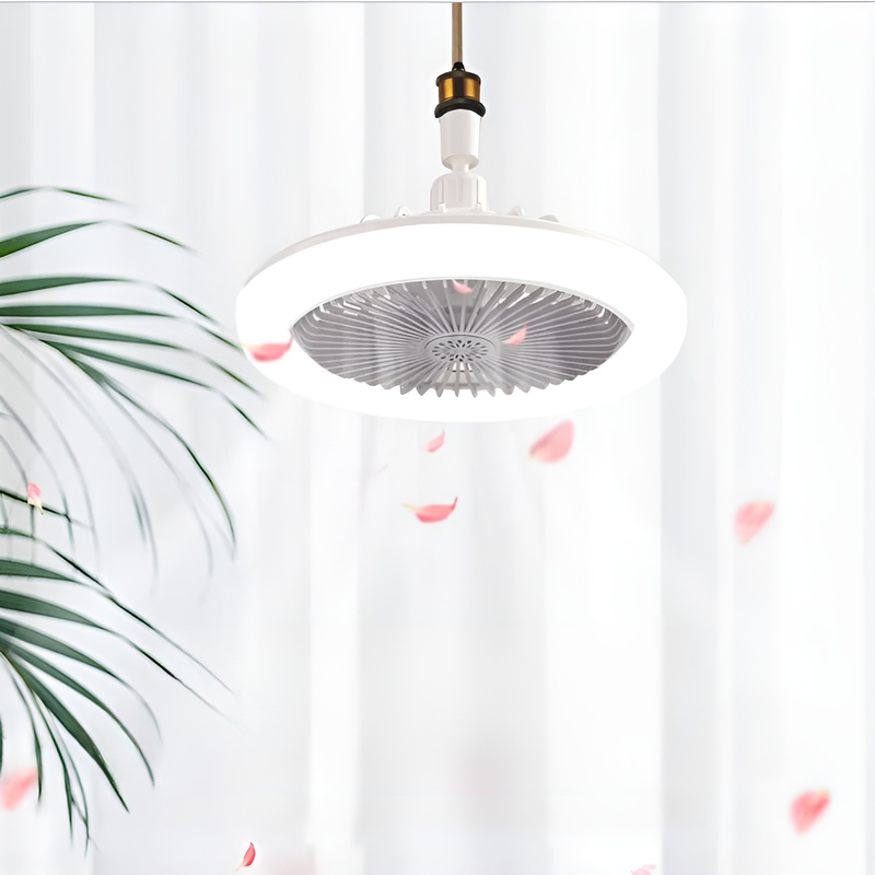 Two-in-one energy-saving lamp for lighting and fan