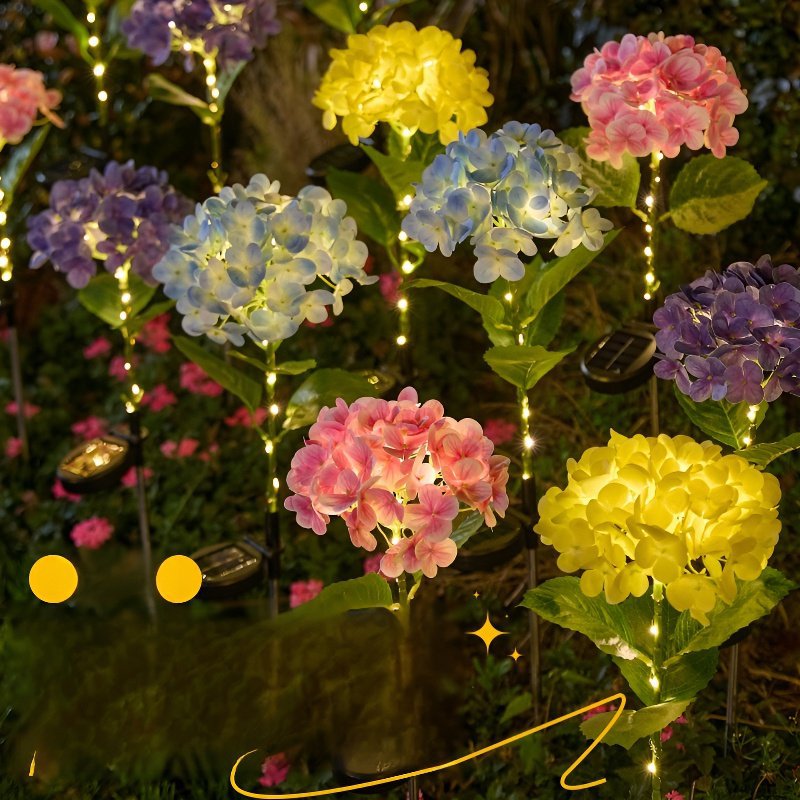 屋外用ソーラー防水アジサイ型ガーデンライト