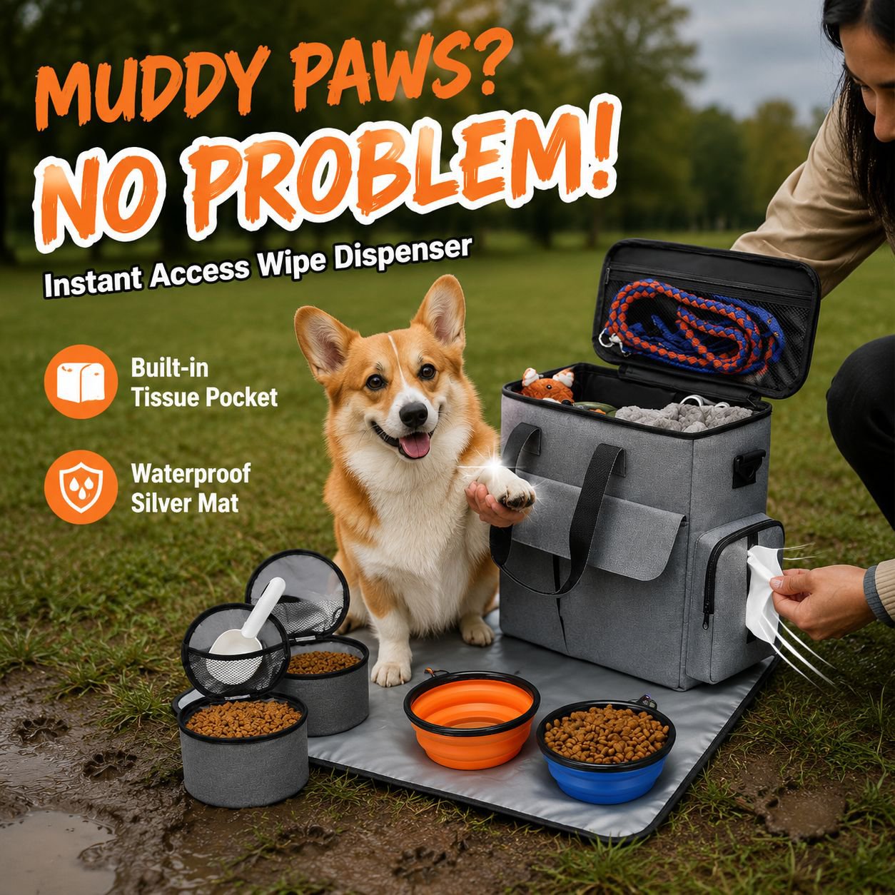 Pet Travel Bag & Dog Food Storage Bag