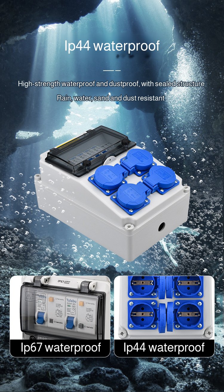 Industrial socket enclosure with waterproof protection