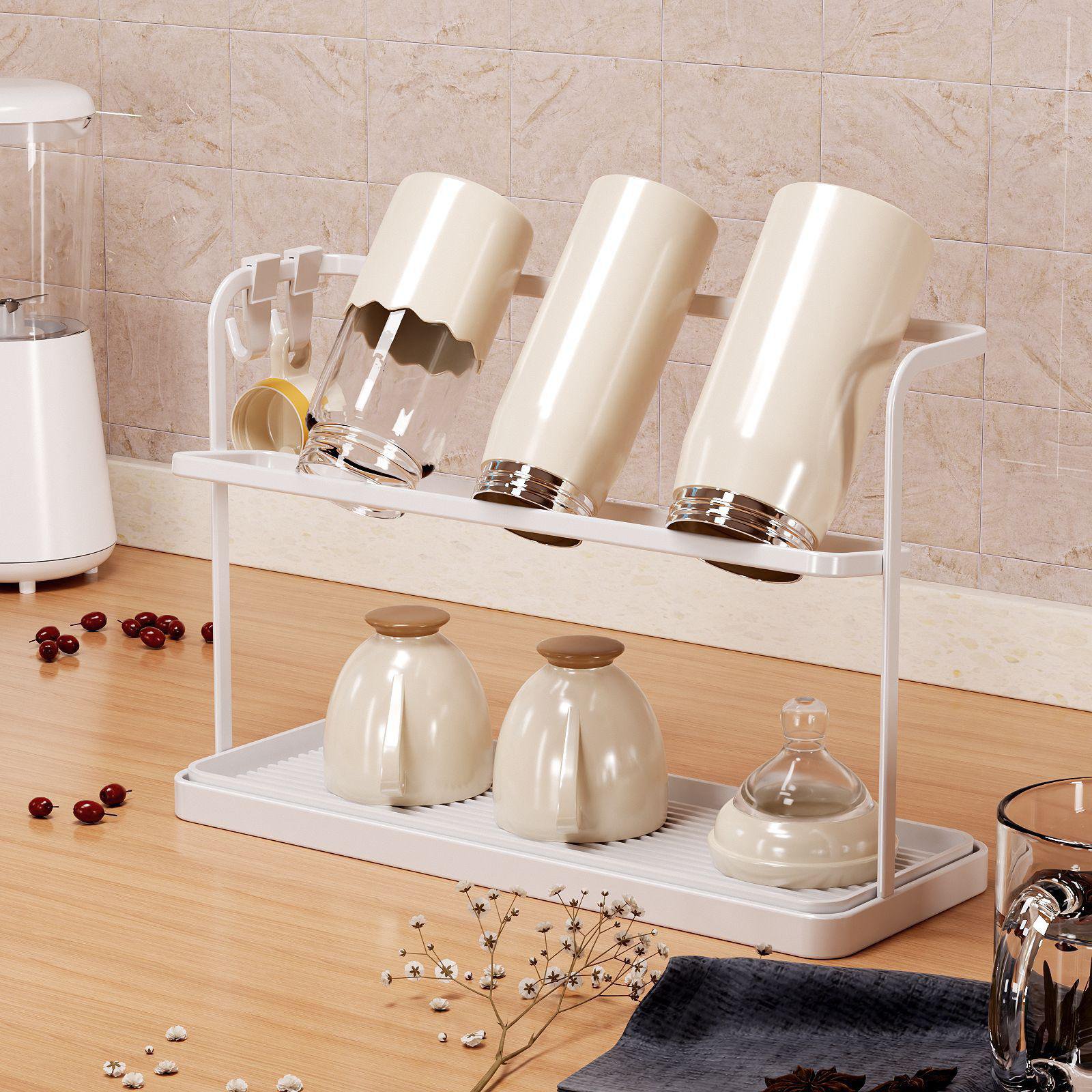 水切り茶器収納用二層カップホルダー