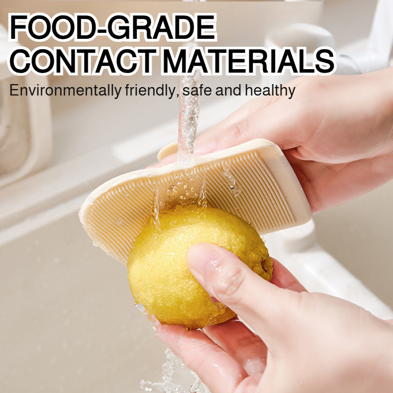 Silicone brush for cleaning fruits and vegetables and washing dishes
