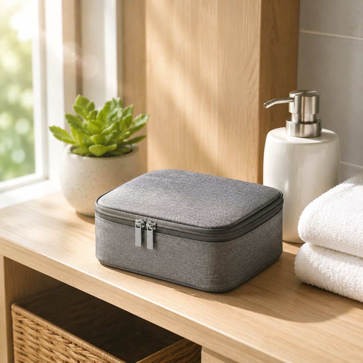 Portable and compact travel toiletry bag