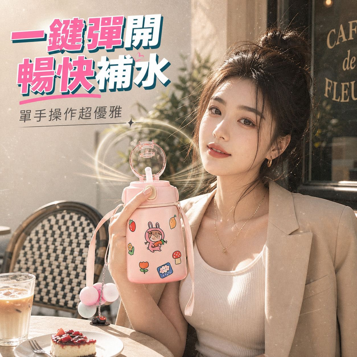可愛大肚水壺，兒童專用便攜學生水杯