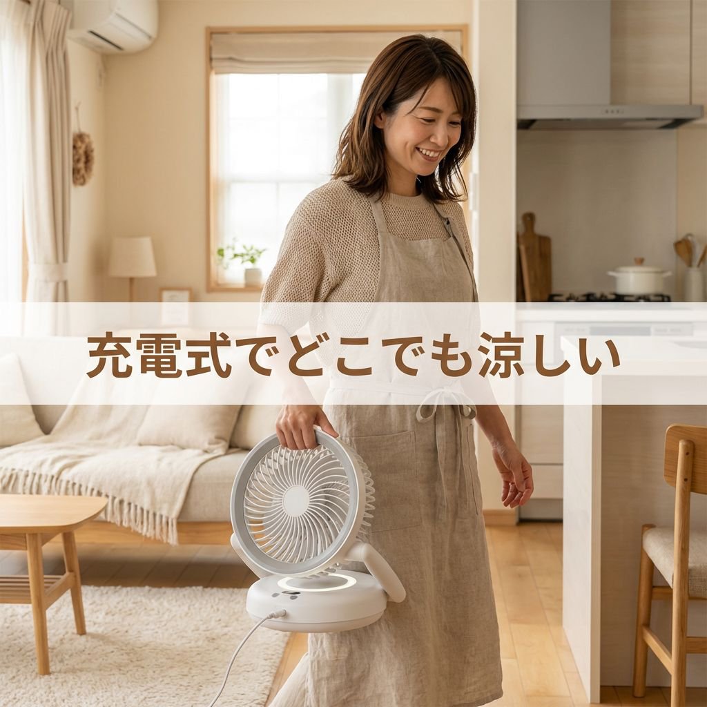 充電式浮遊ファン 大風量デスクファン