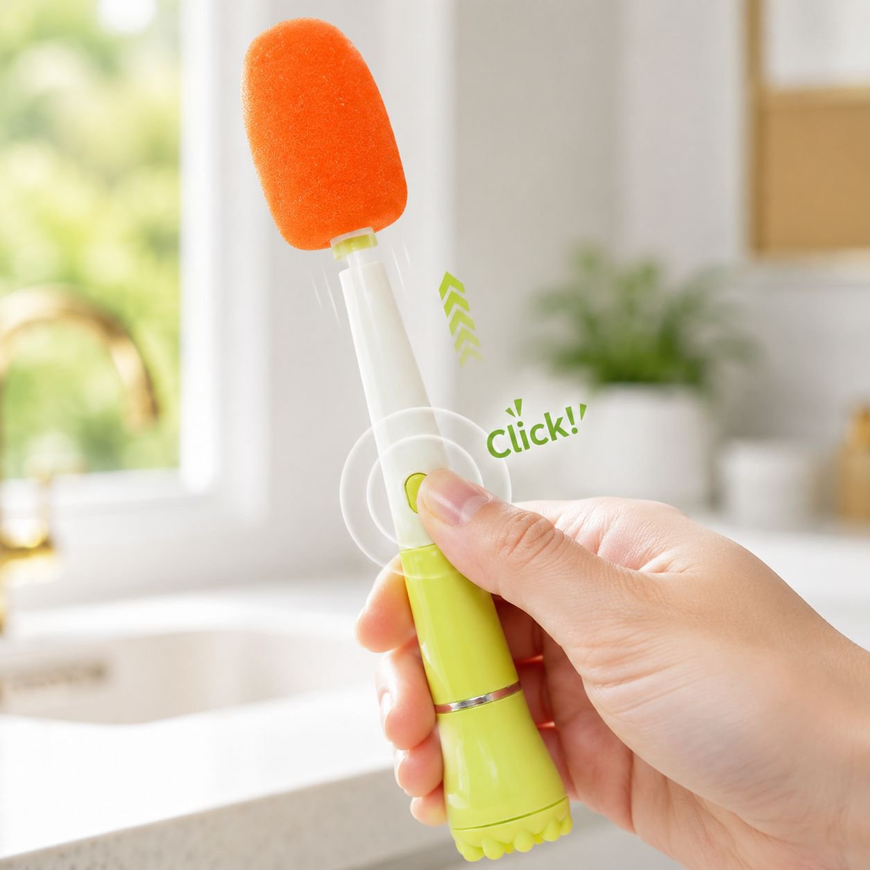 Ergonomic design of the cleaning brush handle