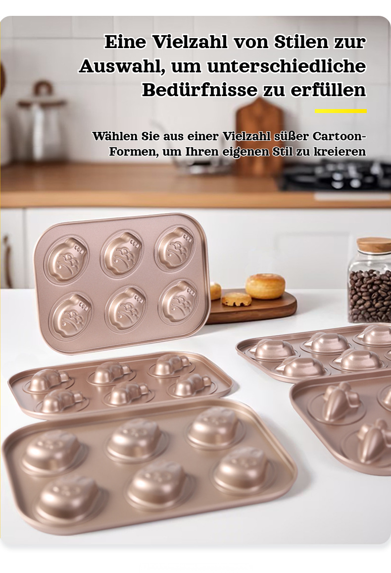 Backform für kleine Kuchen und tierförmige Donuts