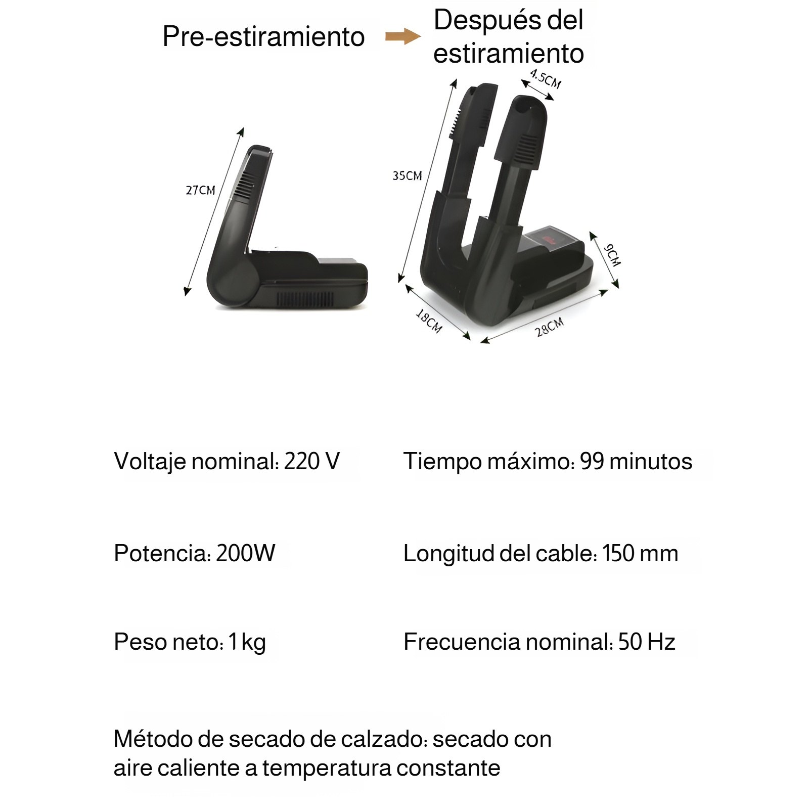 Secador de zapatos inteligente, calienta y seca los zapatos, alivia la picazón y desodoriza, secador