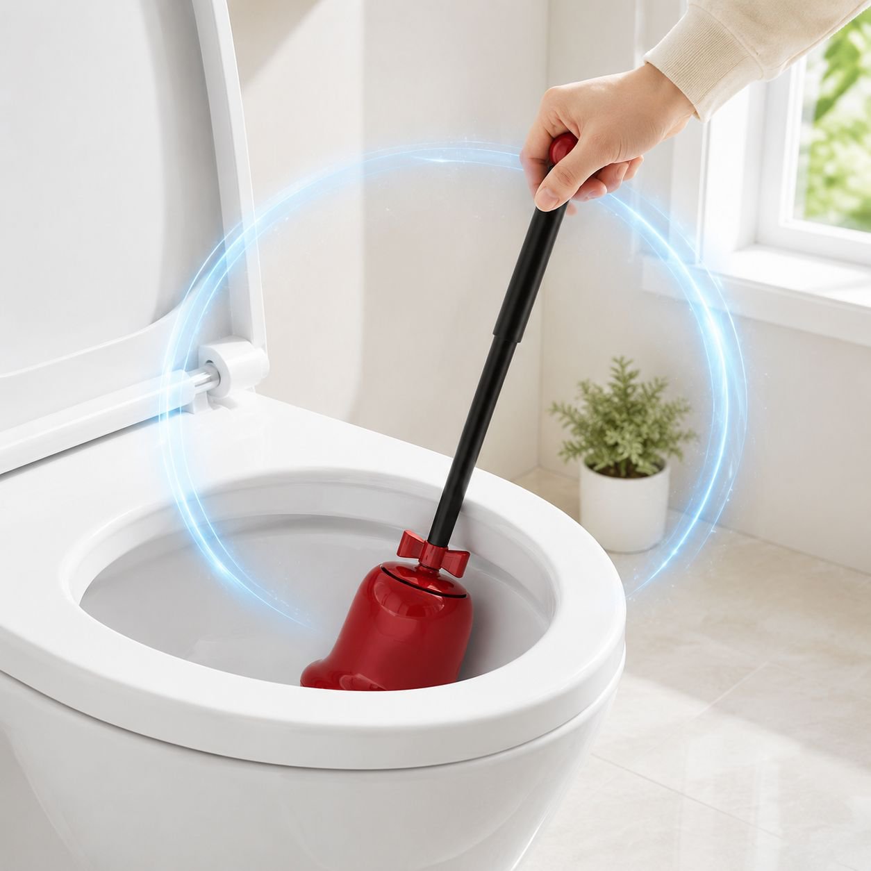 Stehende Toilettenbürste mit langem Stiel und Frischhaltefunktion