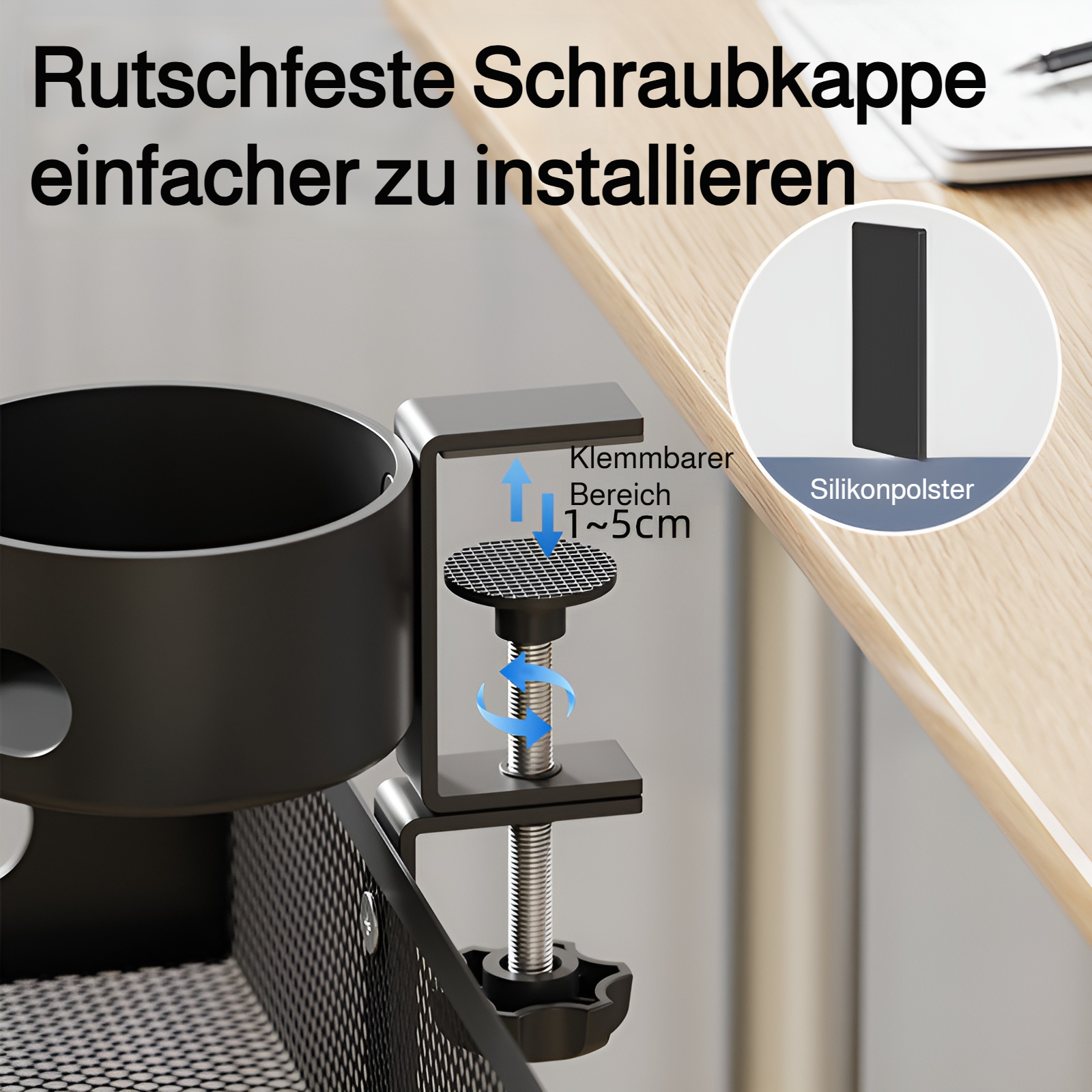 Praktische Halterung für Kabel und Netzteile