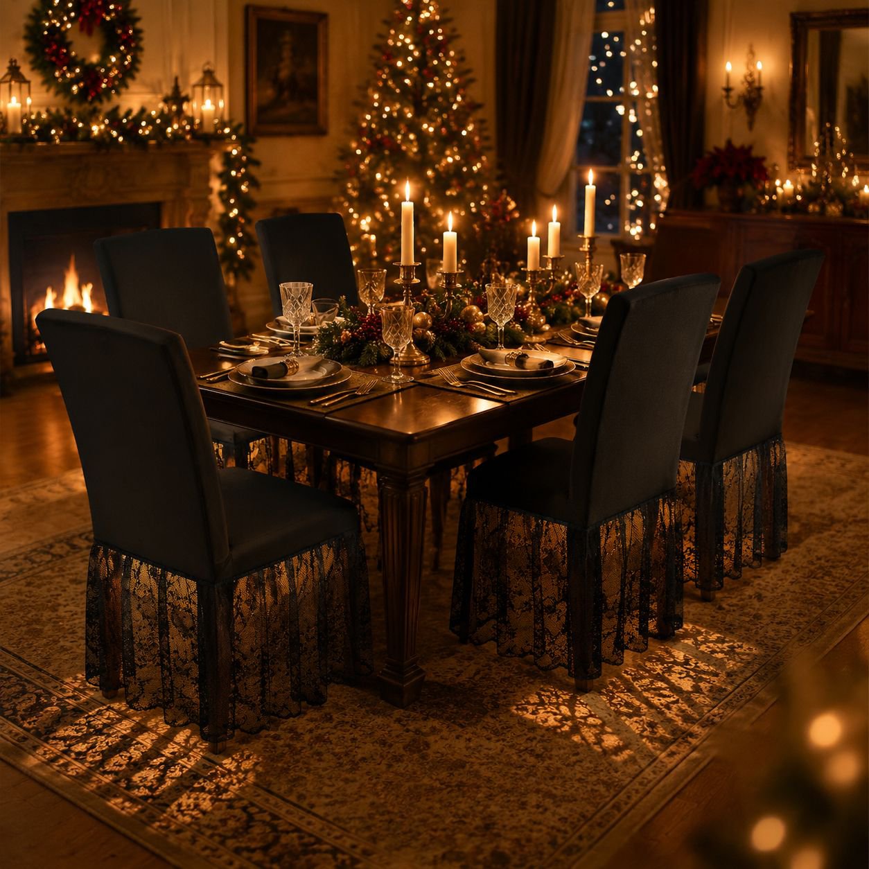 Furniture makeover with elastic non-slip chair cover