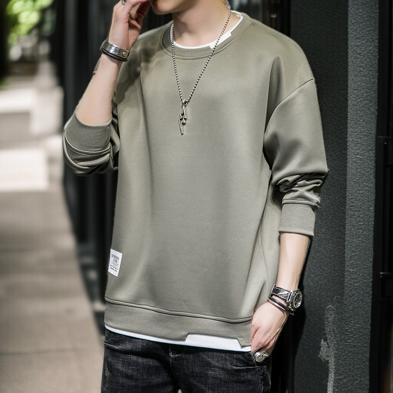 メンズ学生用スウェット長袖トップスフロントビュー