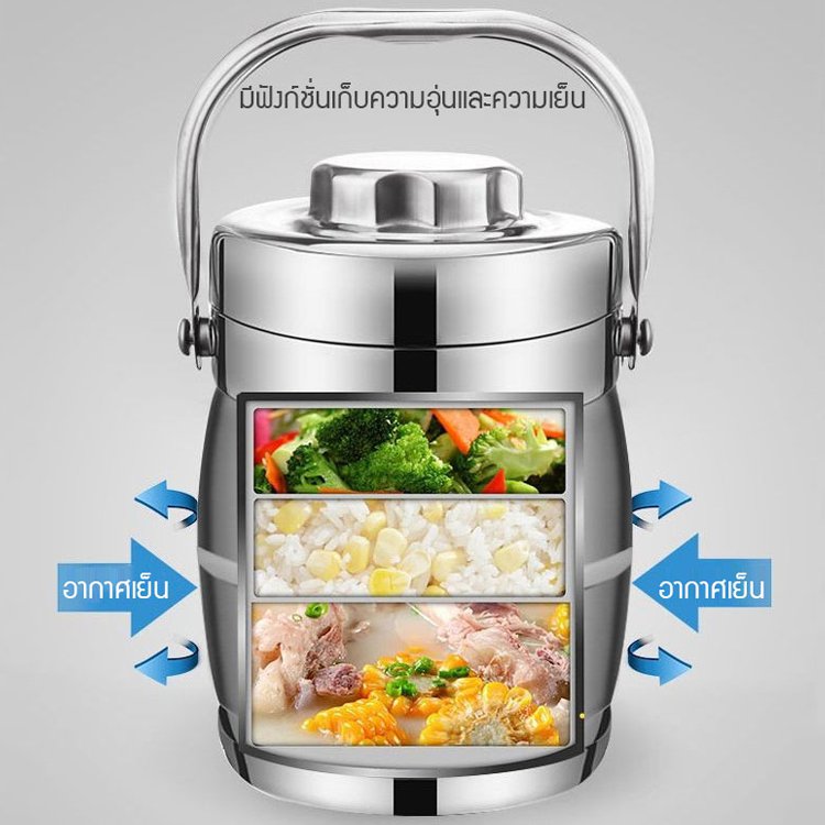 ปิ่นโตสแตนเลสเก็บความอุ่นแยกชั้น