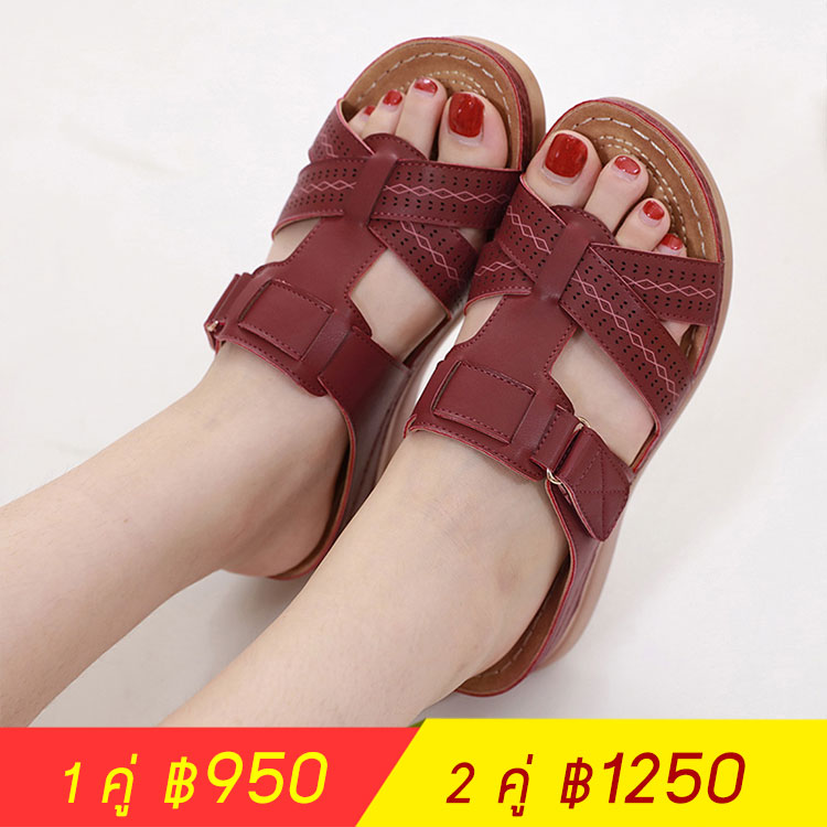 รองเท้าแตะสีพื้น สไตล์ยุโรป