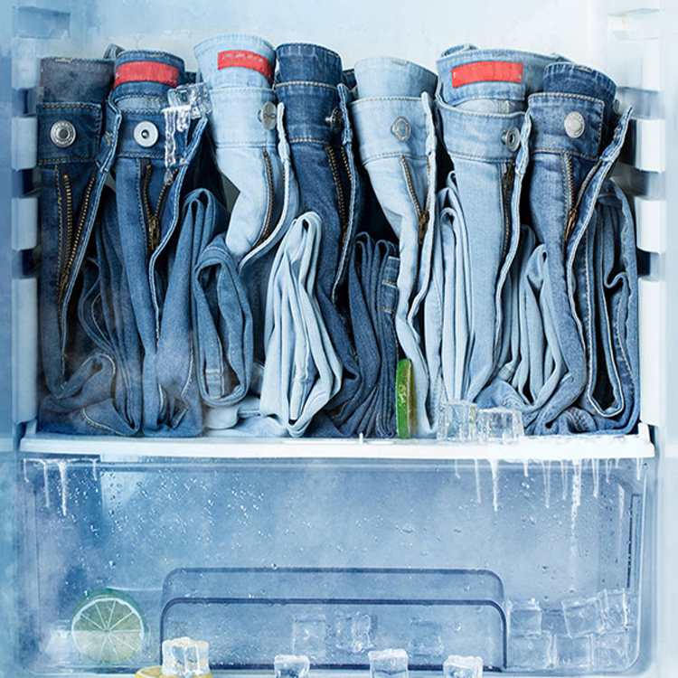 กางเกงยีนส์เอวสูง มีความยืดหยุ่น ดูผอม