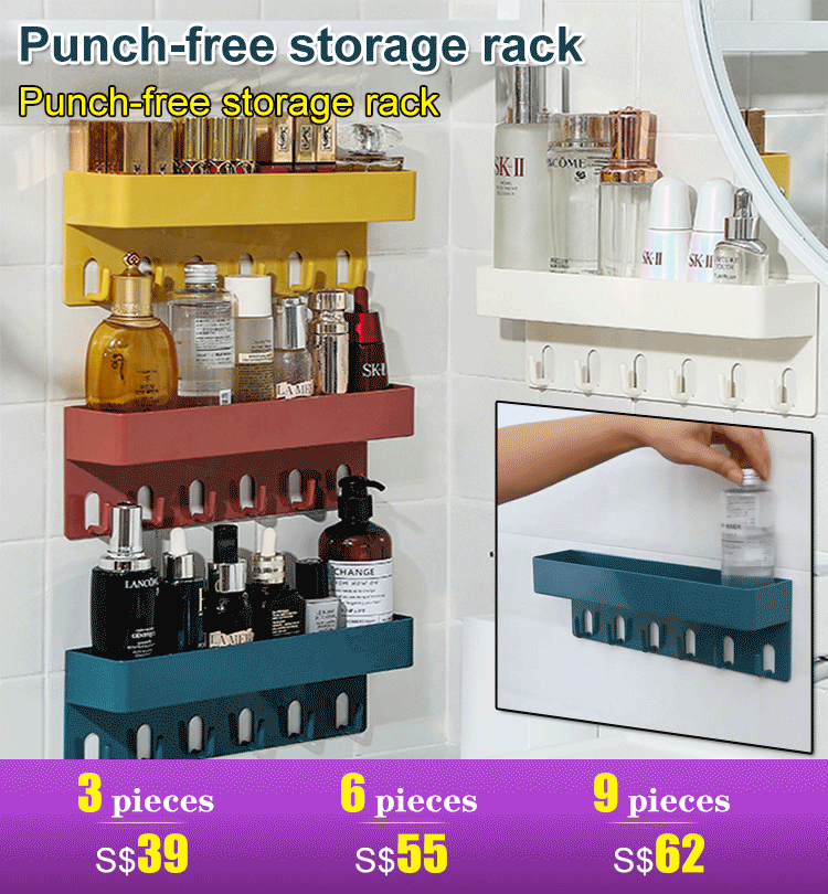 Punch-free storage rack ，Say goodbye to messy life