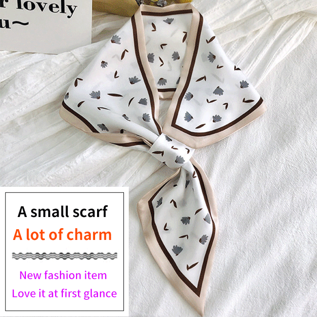 Polka dot buckle silk scarf