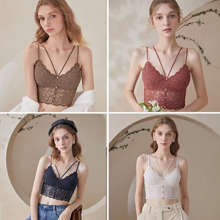 French ultra-thin gathered lace underwear