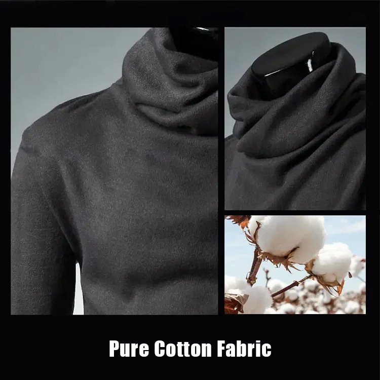 Men‘s knitted sweater turtleneck pile collar bottoming shirt