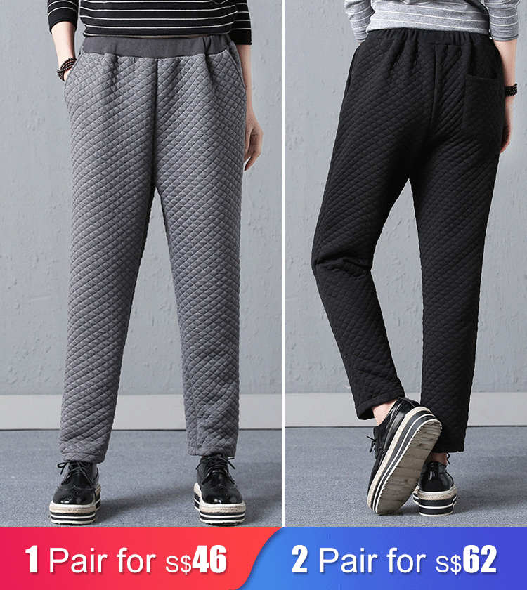 Elastic Waist Straight Style Long Pants