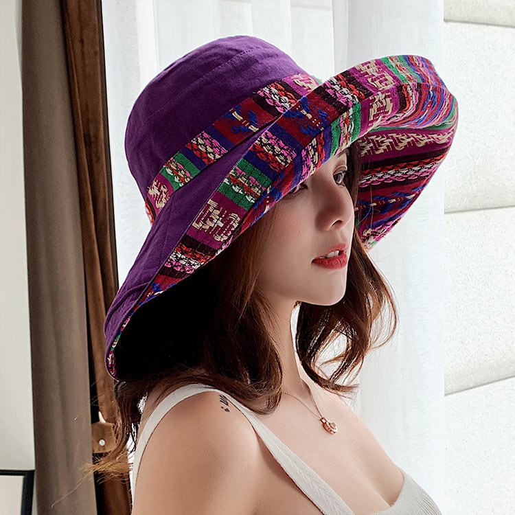 民族風大帽檐遮陽帽