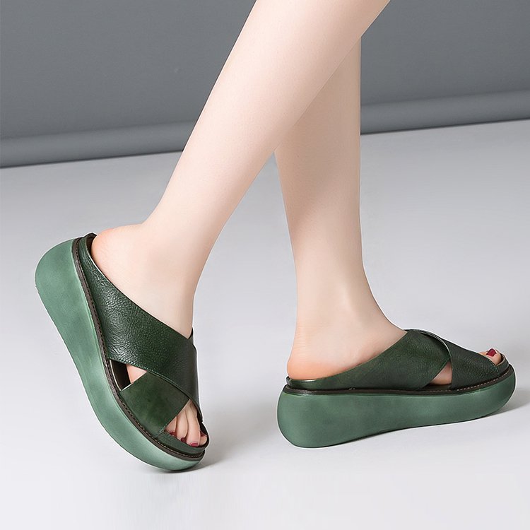 【レディースサンダル】ソール高さ:5cm・柔らか・滑り防止・レトロ　レディースサンダル　快適＆長持ち　通気透湿