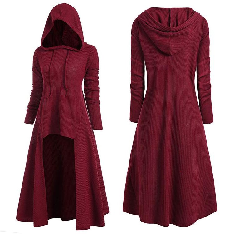 【フード付きニットワンピース】