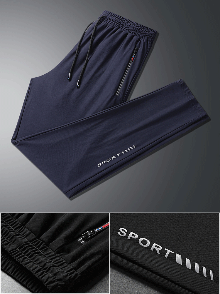 بنطلون كاجوال ورقيق من الحرير الجليد للرجال للصيف